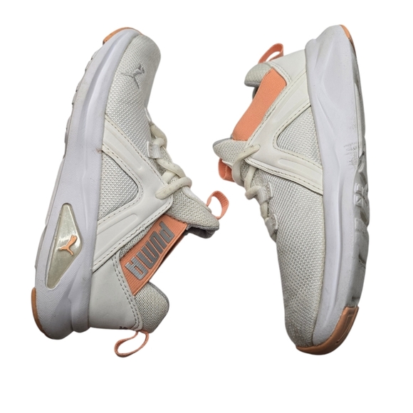 Puma White Peach Sneakers Girls 1.5C - Picture 3 of 8